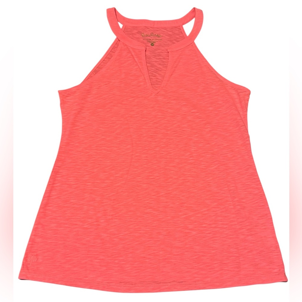 Lilly Pulitzer Vibrant Coral Tank Top Size Medium Lightweight Cotton Blend